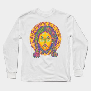 Icon of Christ 16bit - Pixel Art MS Paint Windows 7 Long Sleeve T-Shirt